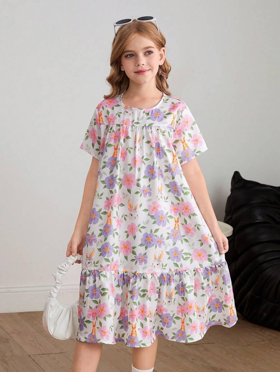 SUKIENKA OVERSIZE W KWIATY