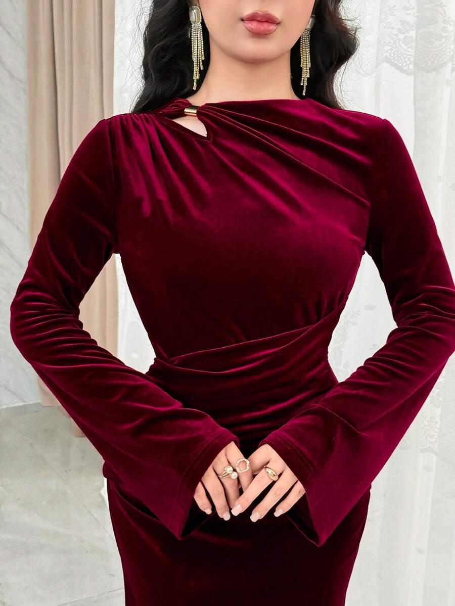 CZERWONA MAXI SUKIENKA 