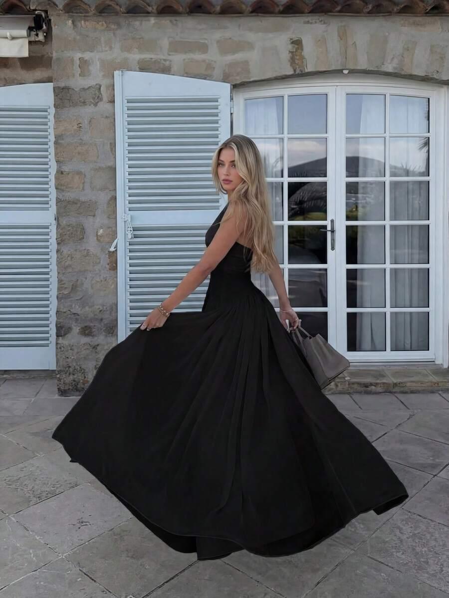 CZARNA MAXI SUKIENKA