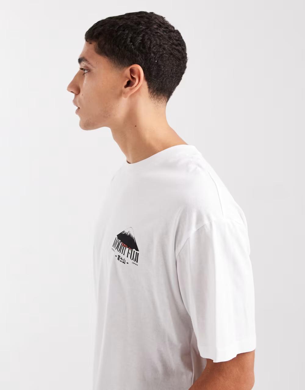 biały t-shirt print