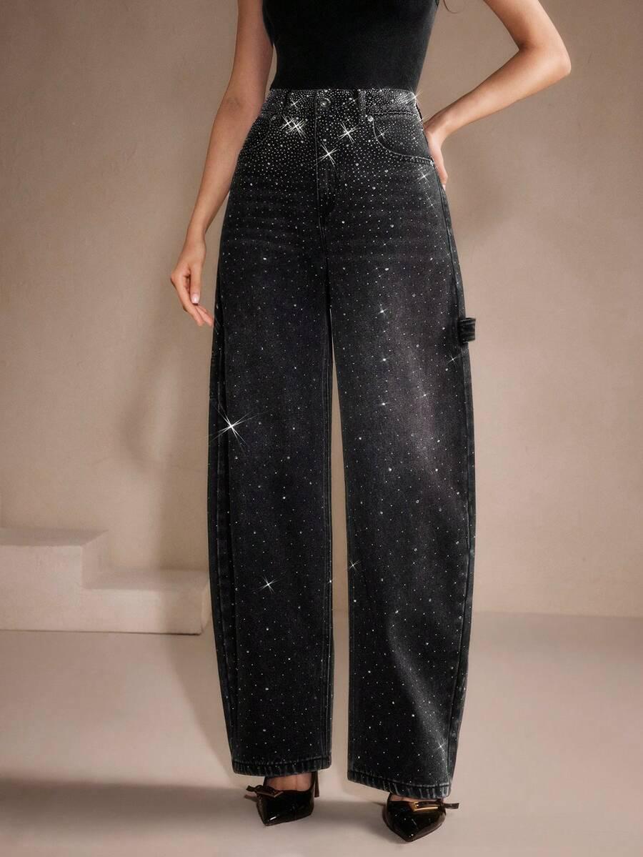 CZARNE SPODNIE JEANS