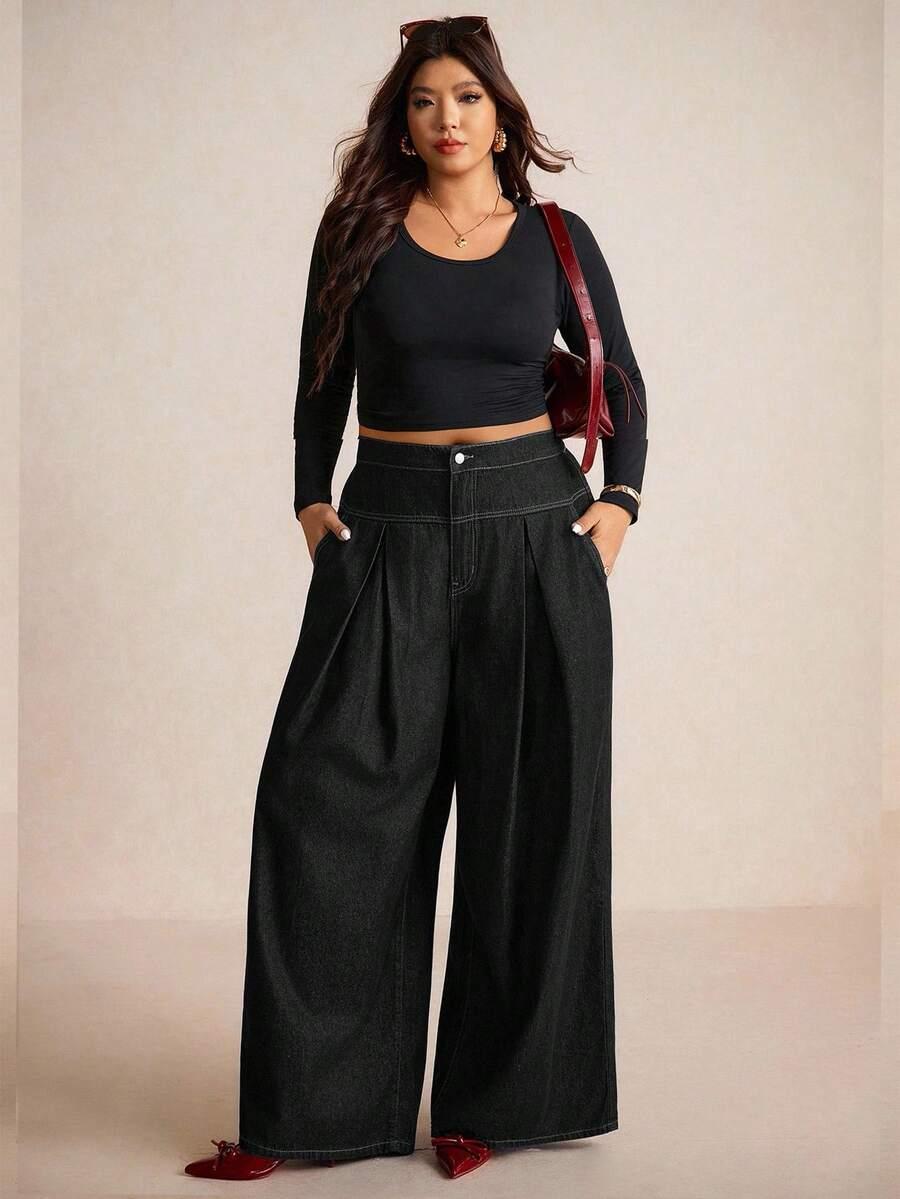 CZARNE SPODNIE JEANS 