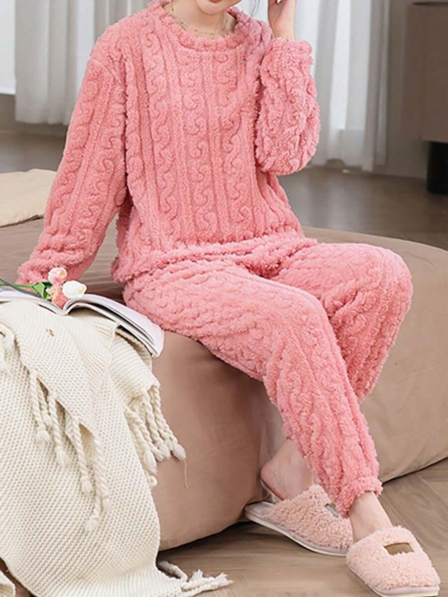 RÓŻOWY KOMPLET BLUZA SPODNIE PIŻAMA
