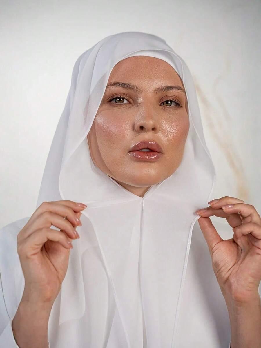 biała CHUSTA HIDŻAB