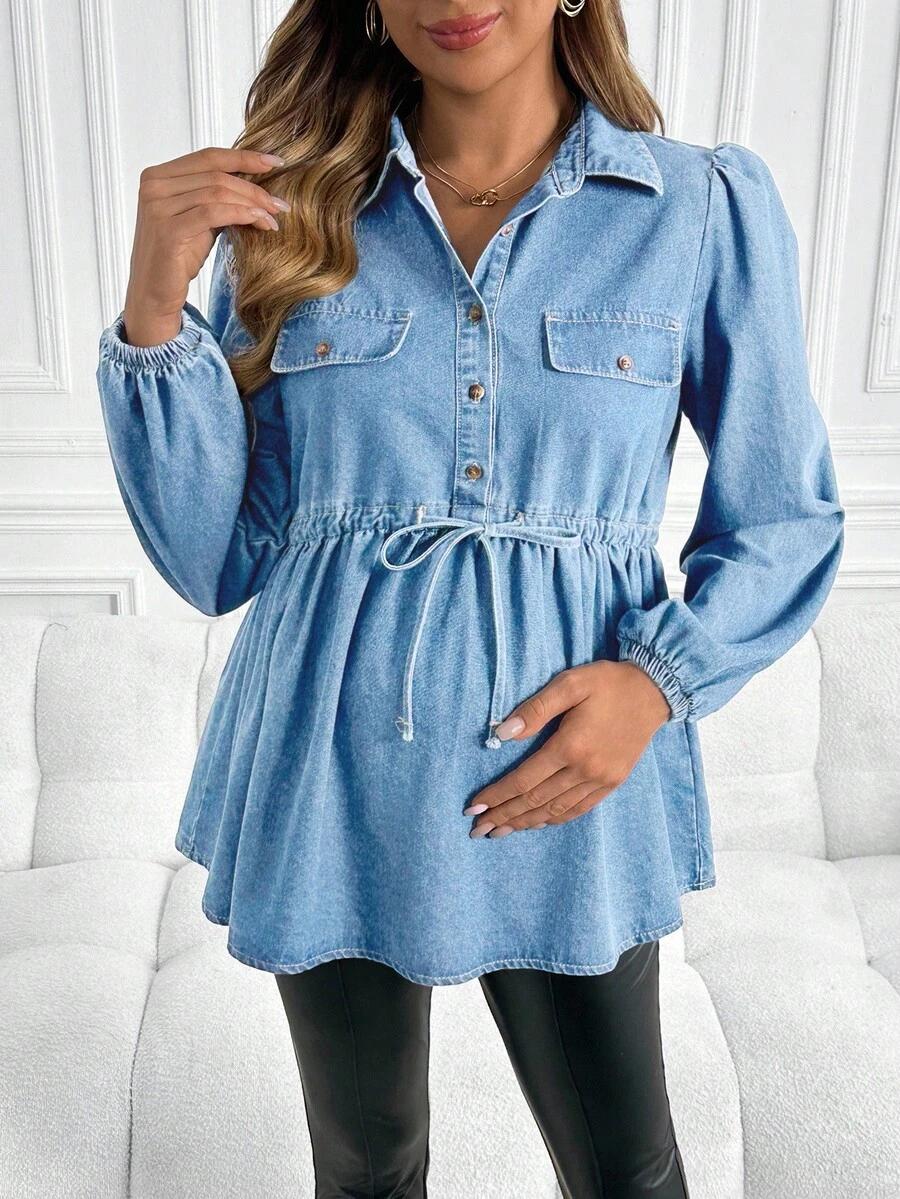 CIĄŻOWA BLUZKA JEANS