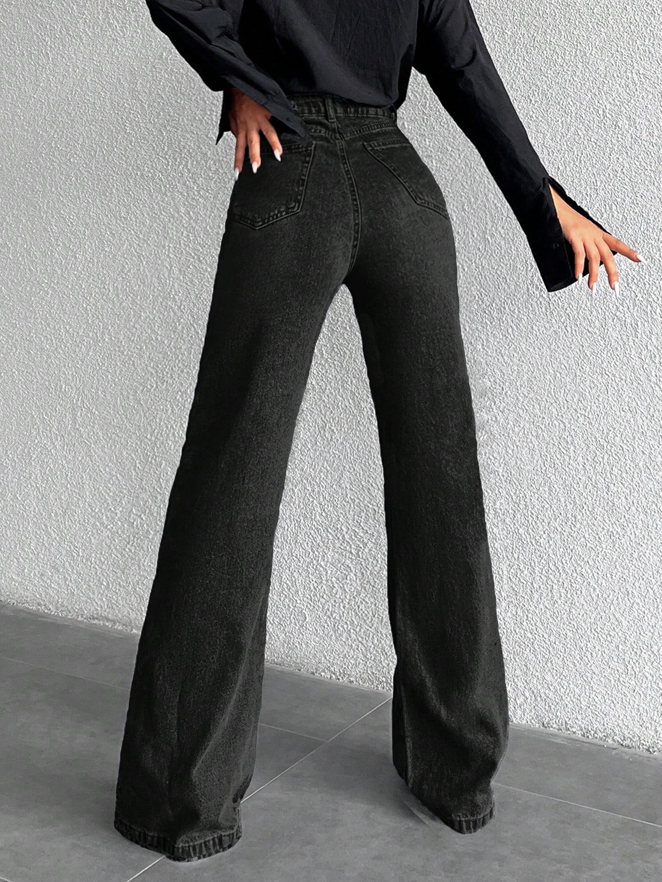 CZARNE SPODNIE JEANS