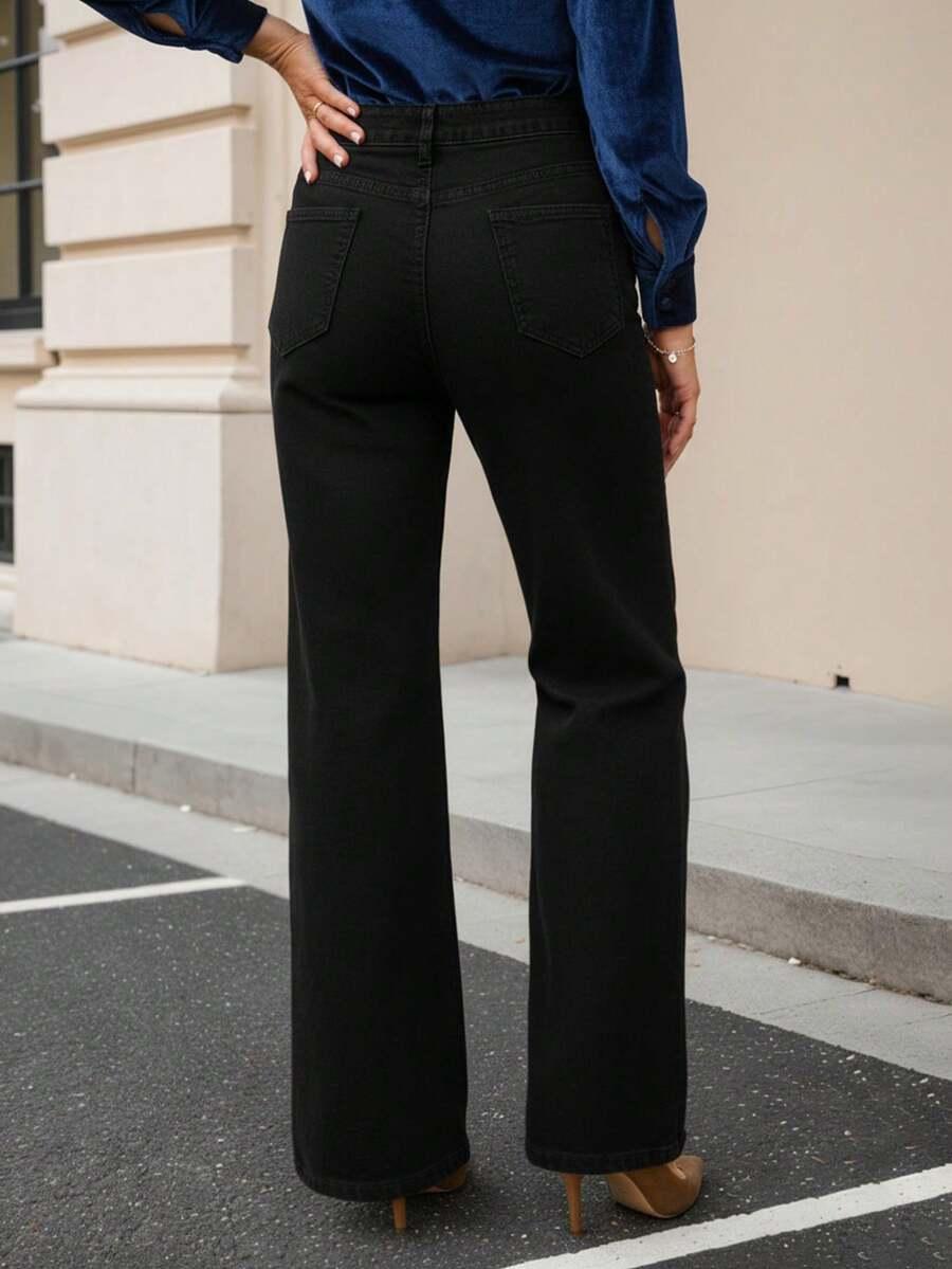 CZARNE SPODNIE JEANS