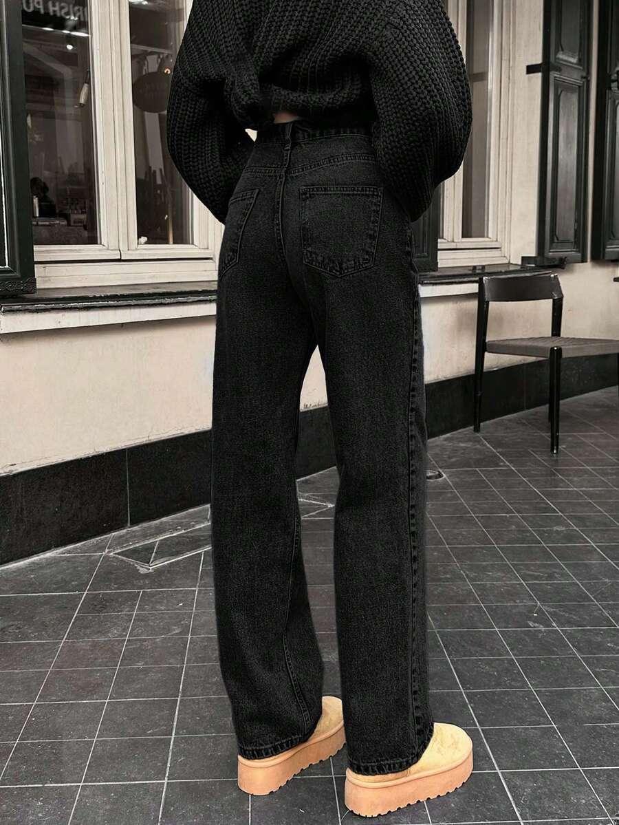CZARNE SPODNIE JEANS