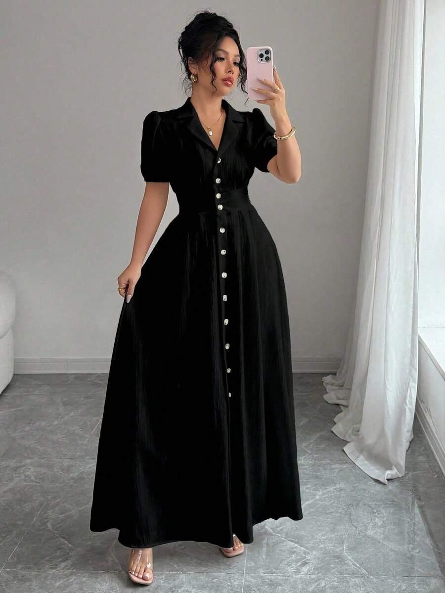 czarna maxi sukienka