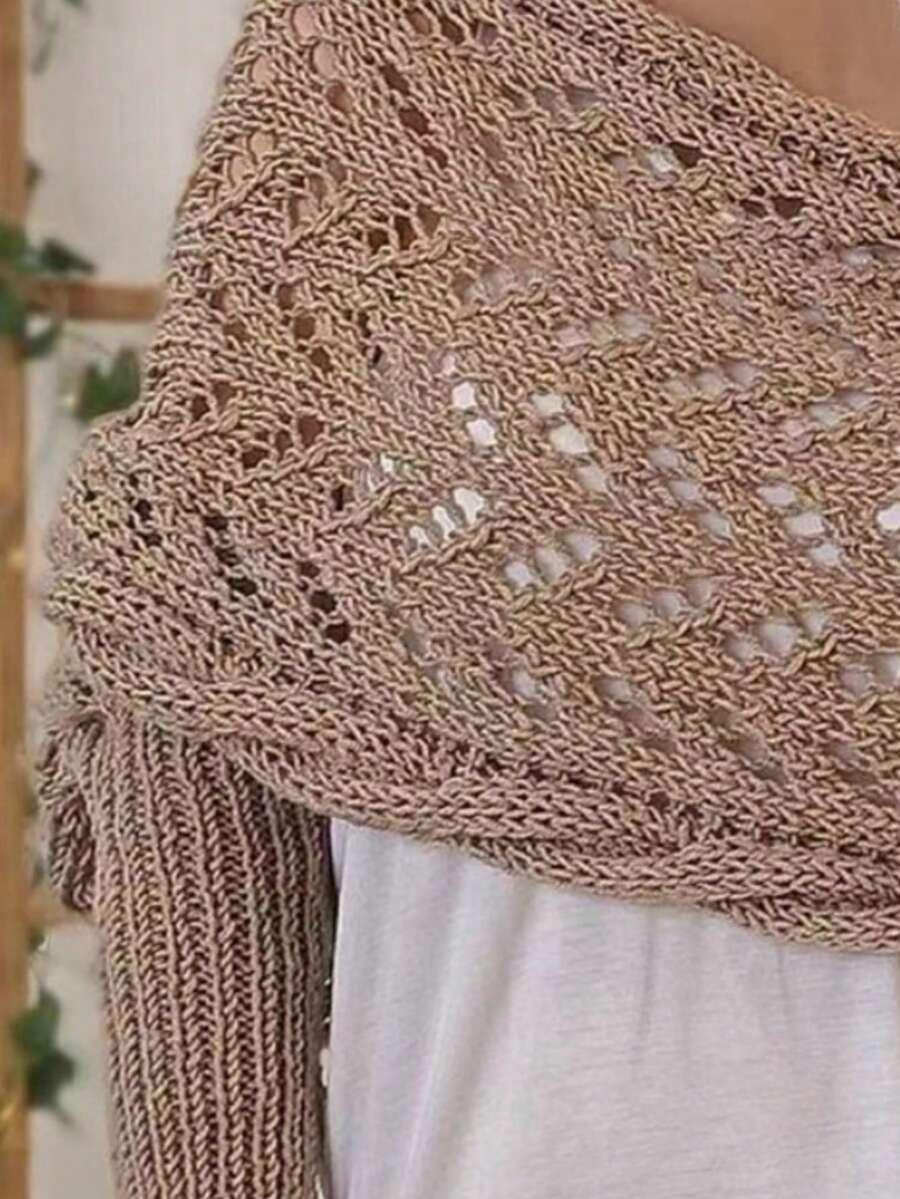 BEŻOWY SWETER NARZUTKA