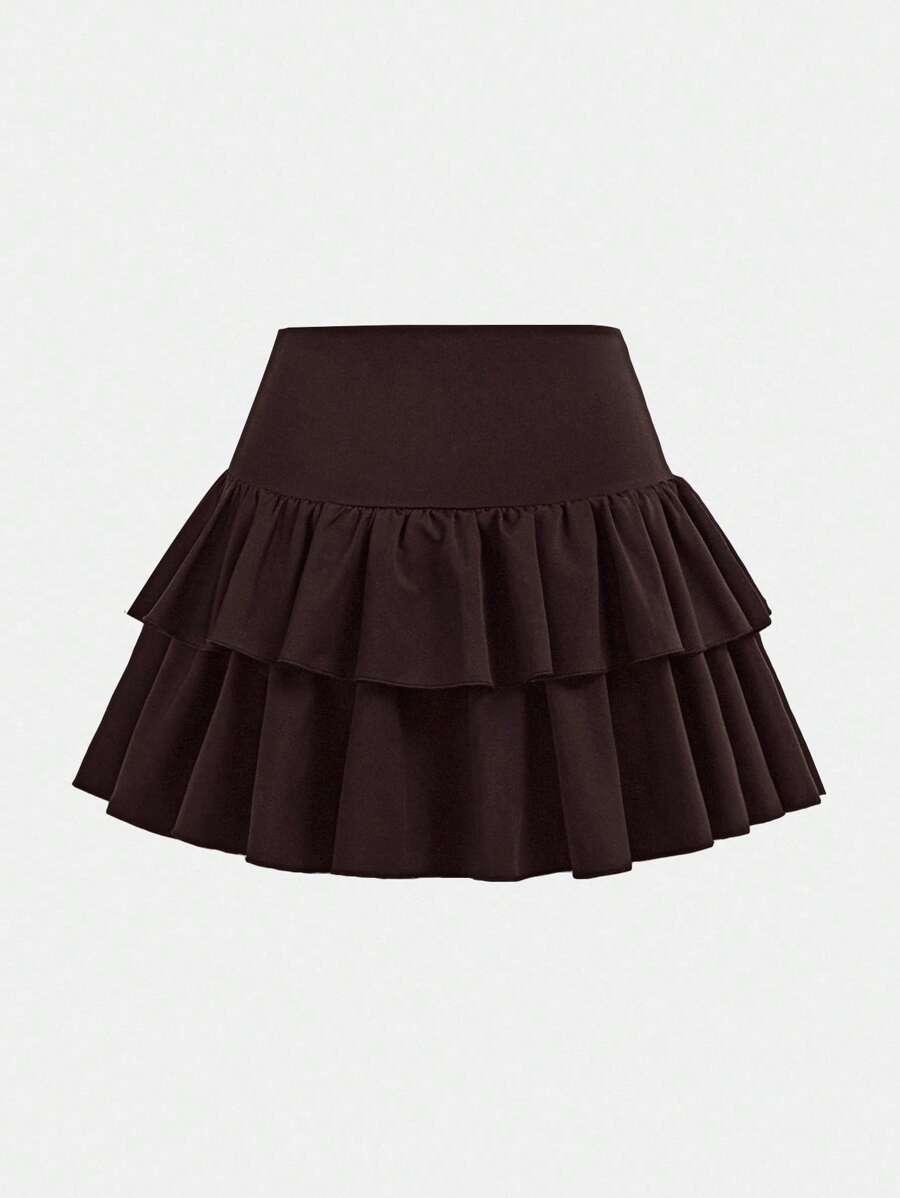 BRĄZOWA MINI SPÓDNICA
