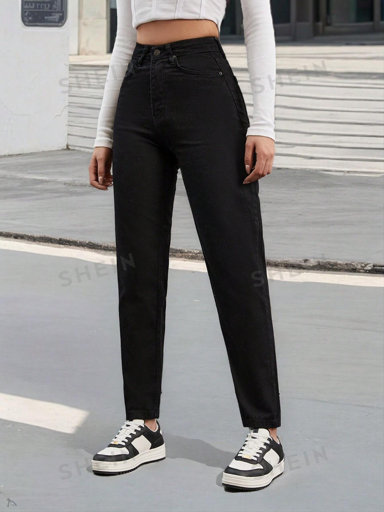CZARNE SPODNIE JEANS