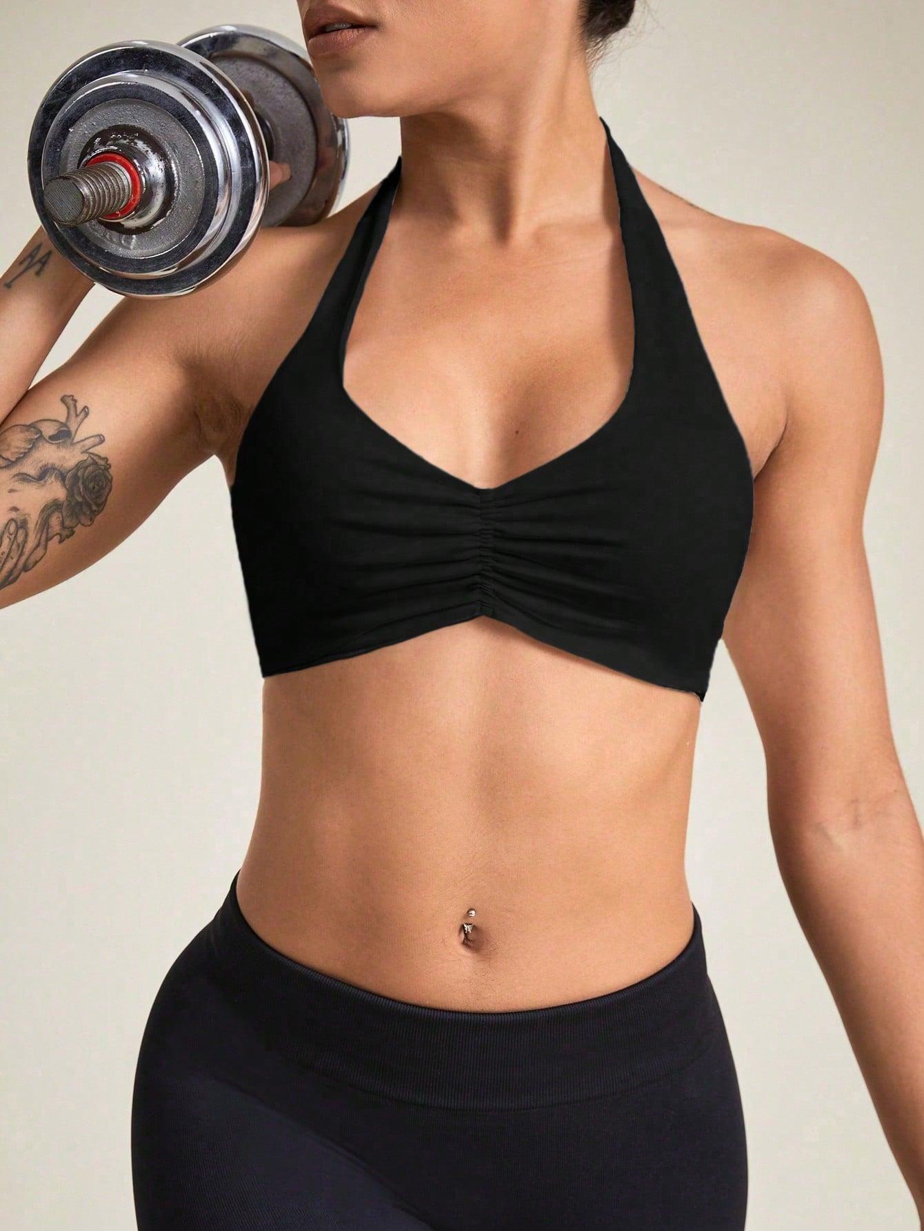 czarny sportowy top 