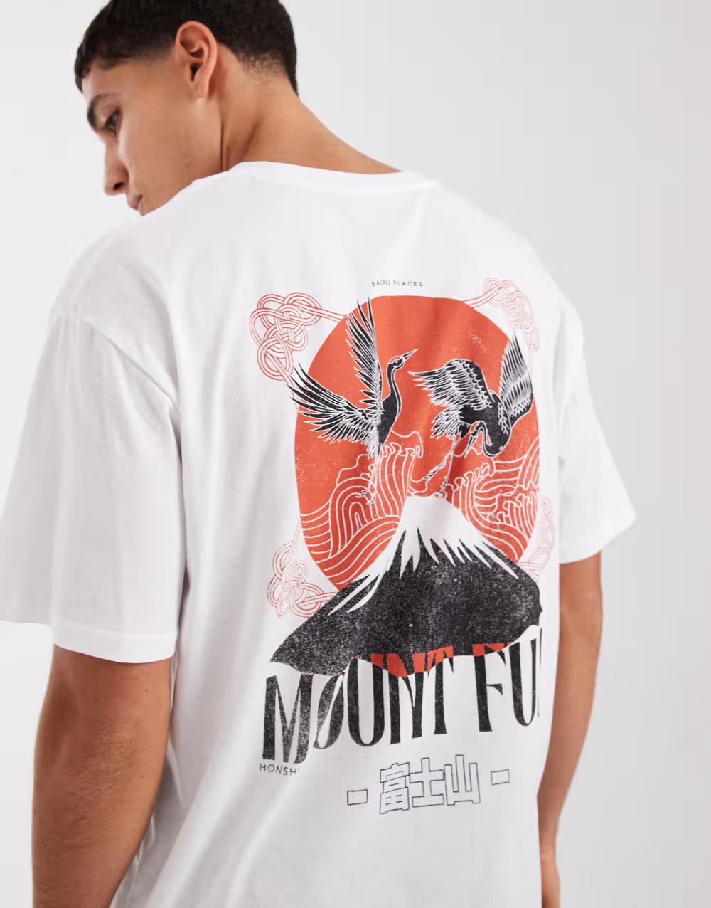 biały t-shirt print
