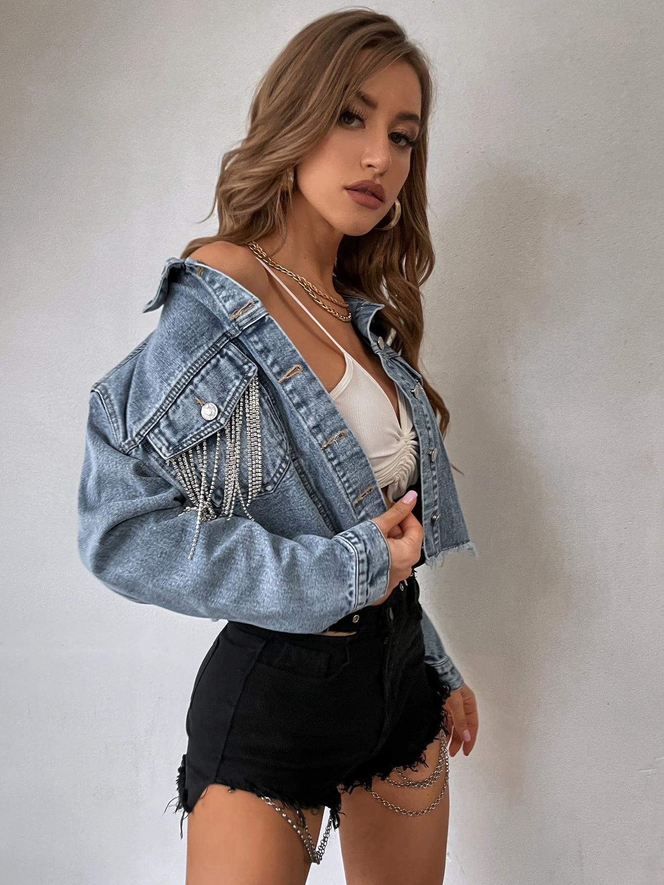 niebieska kurtka jeans 