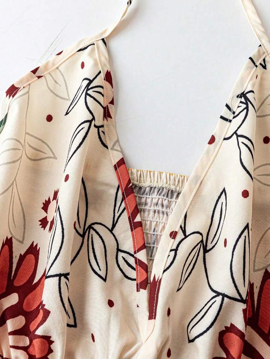sukienka maxi wiązanie print