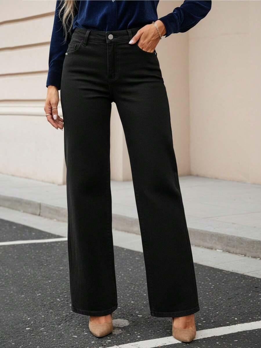 CZARNE SPODNIE JEANS