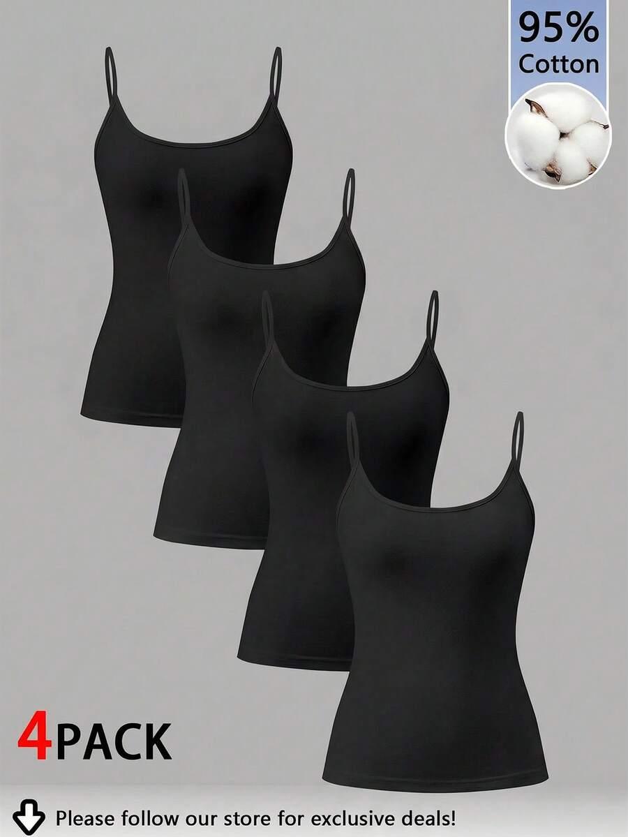 czarny top na ramiączkach 3-pack