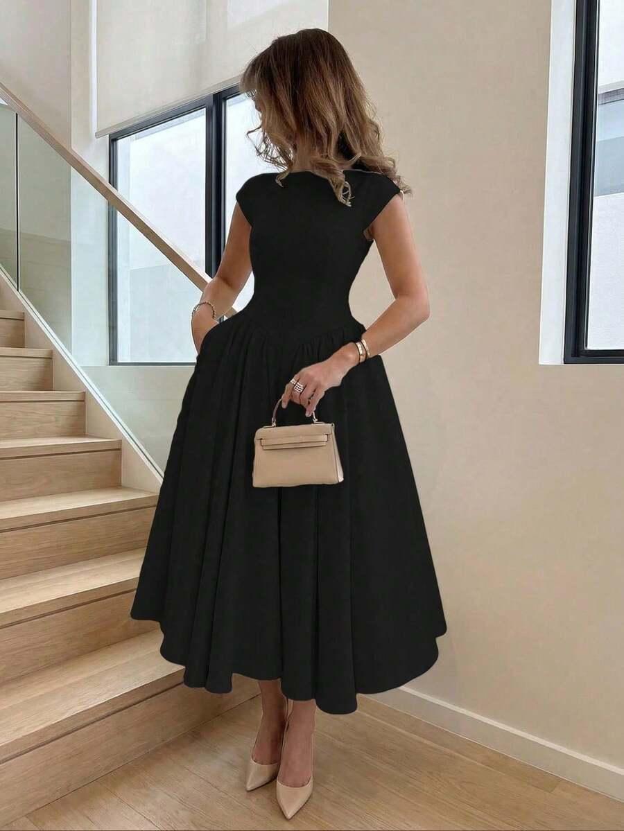czarna maxi sukienka