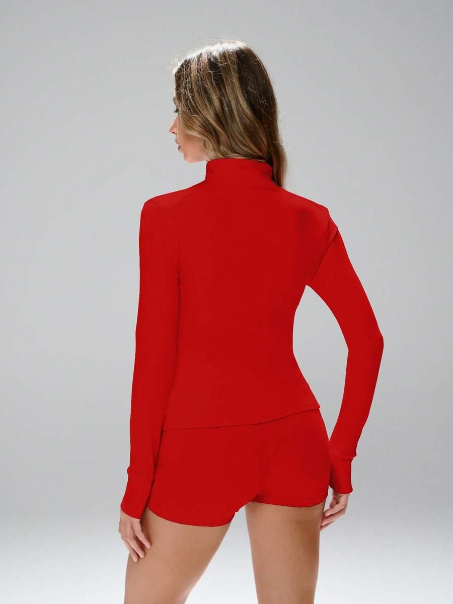 CZERWONA BLUZA ZAMEK