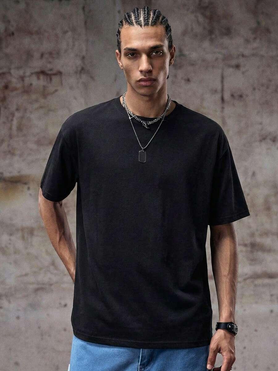 czarny t-shirt nadruk