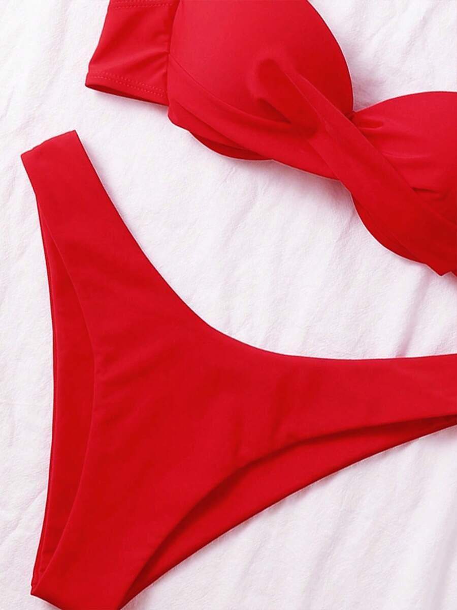 czerwony komplet bikini 