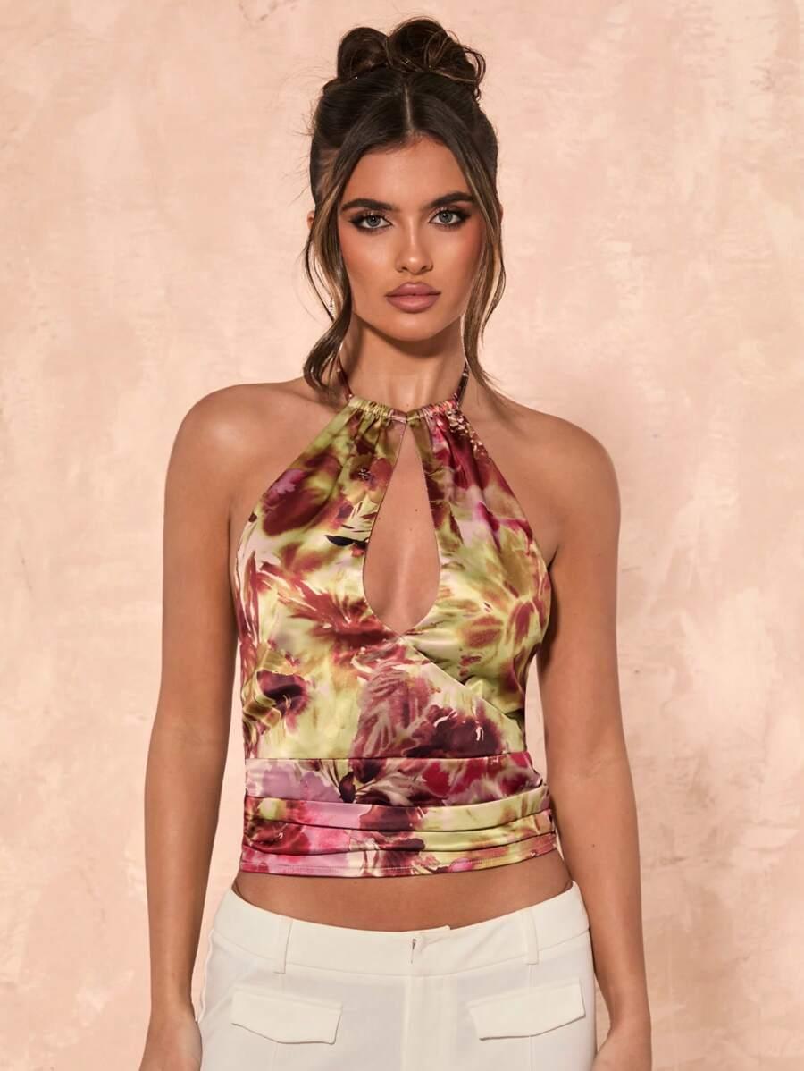 TOP TYPU HALTER Z WYCIĘCIAMI