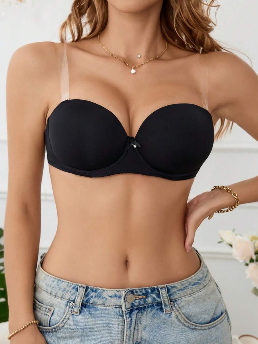 czarny biustonosz push-up 