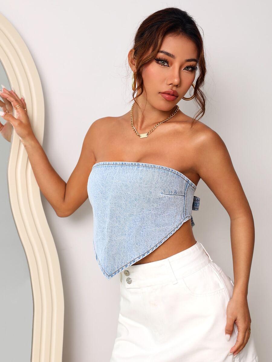 NIEBIESKI TOP JEANS 