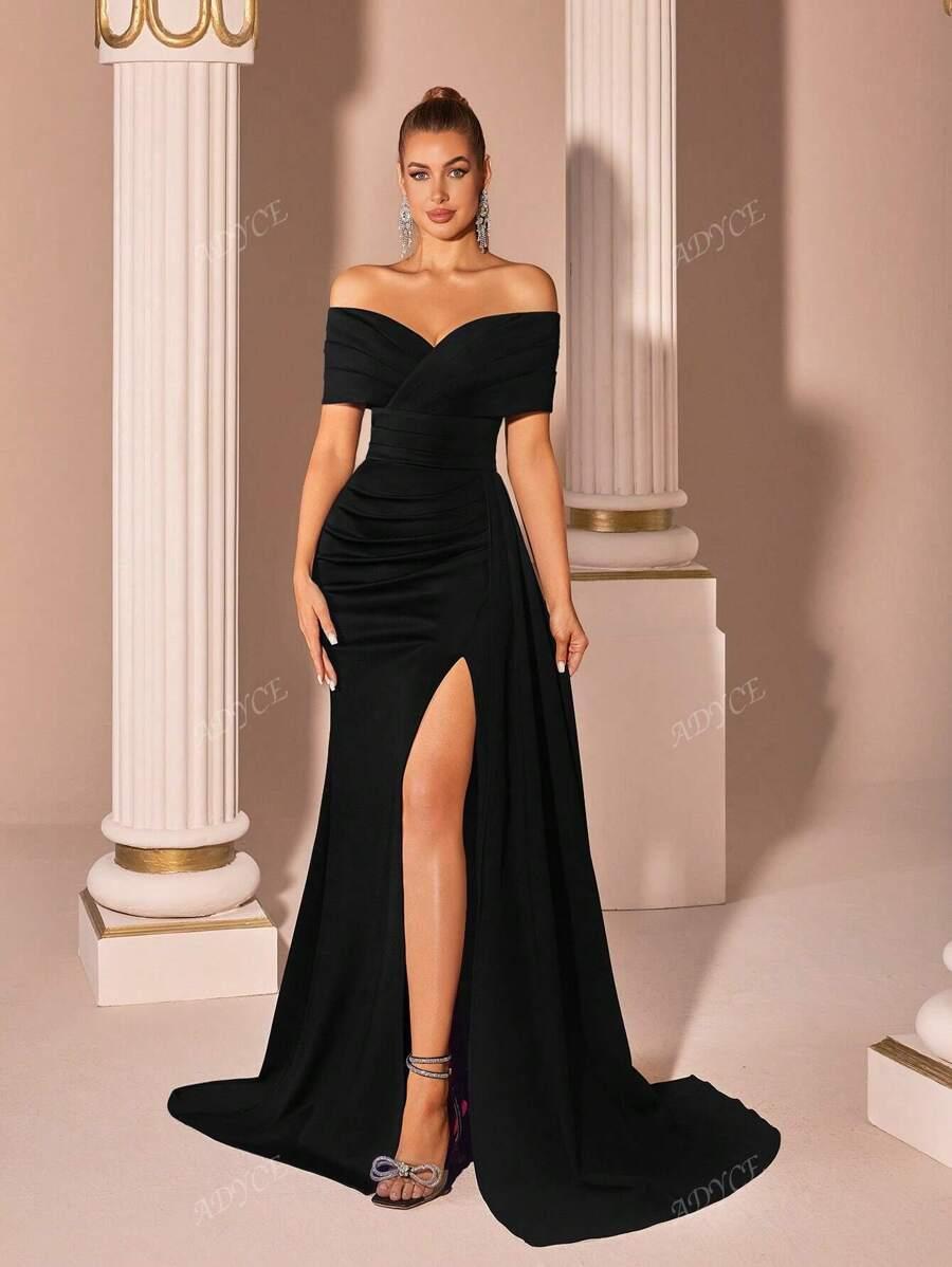 ELEGANCKA SUKNIA MAXI Z ODKRYTYMI RAMIONAMI