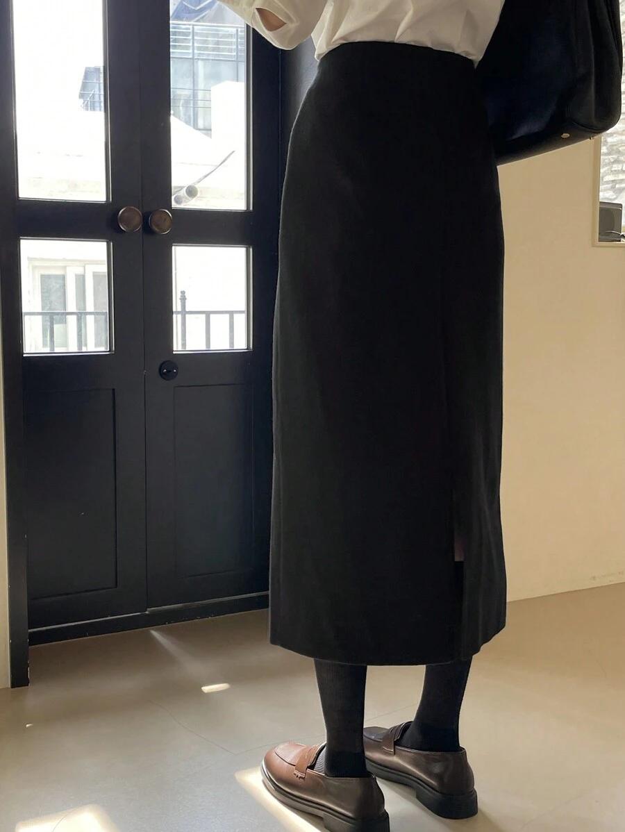czarna midi  spódnica