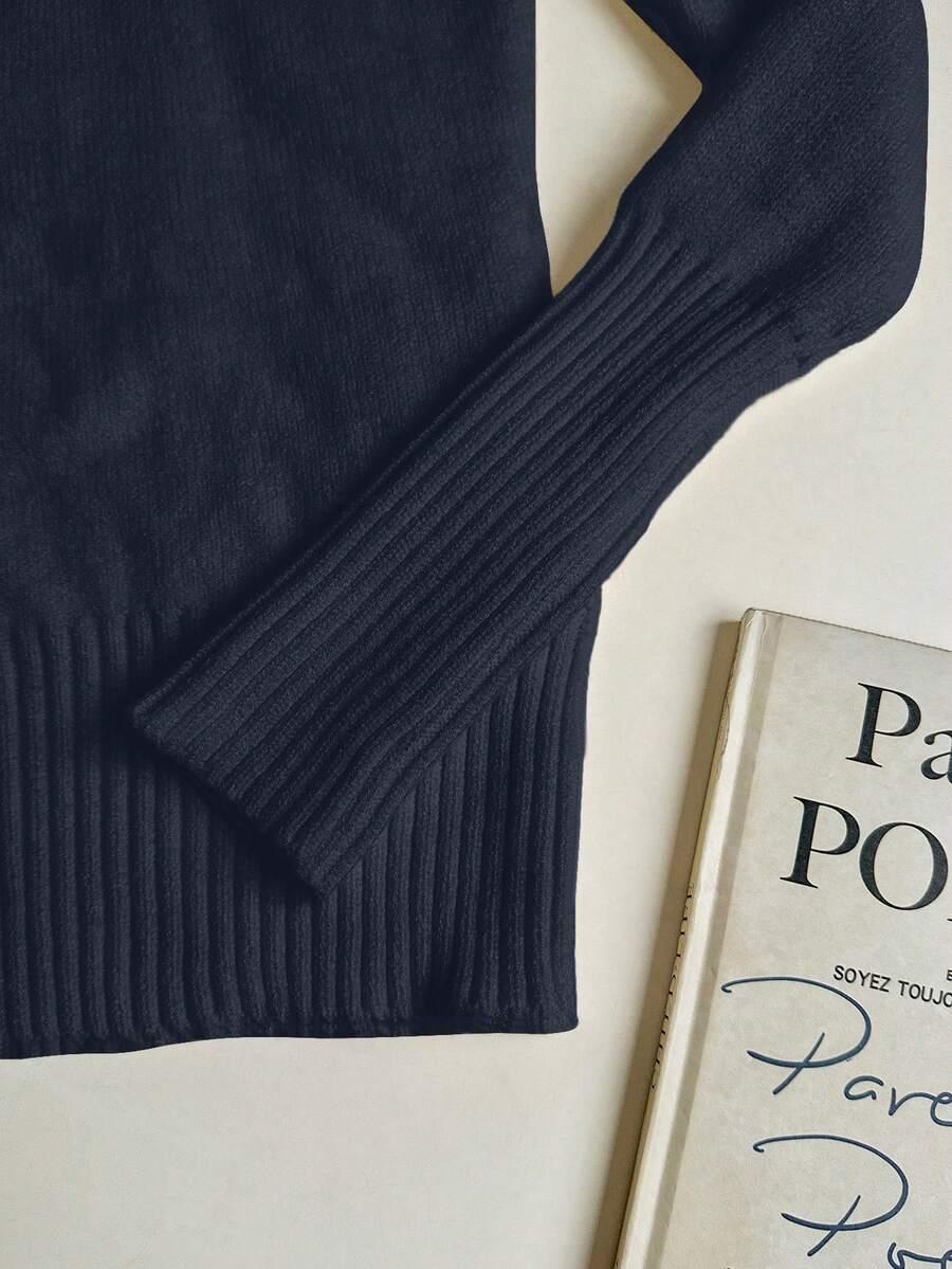 GRANATOWY OCIEPLANY SWETER