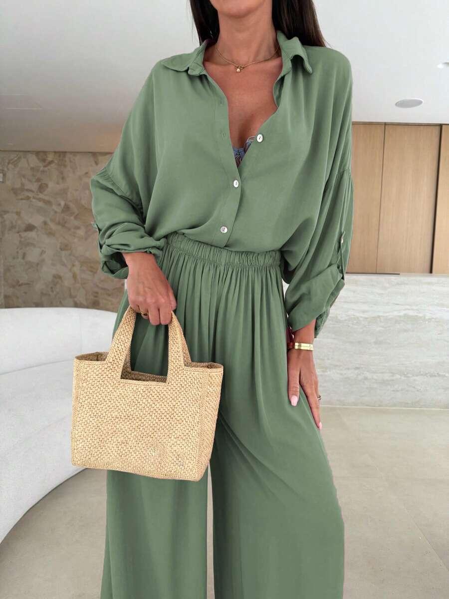 zielone spodnie casual