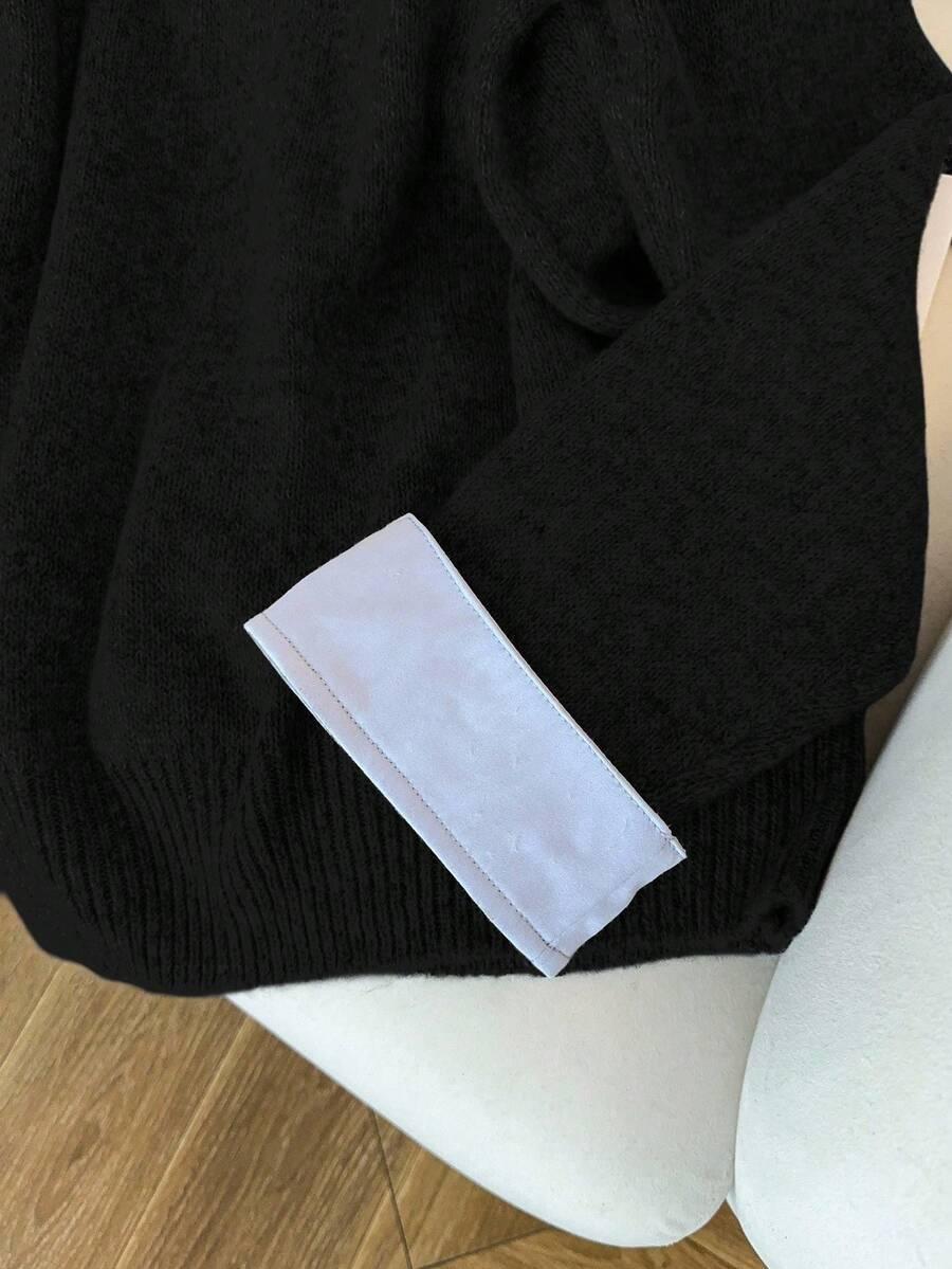 CZARNY SWETER KONTRAST