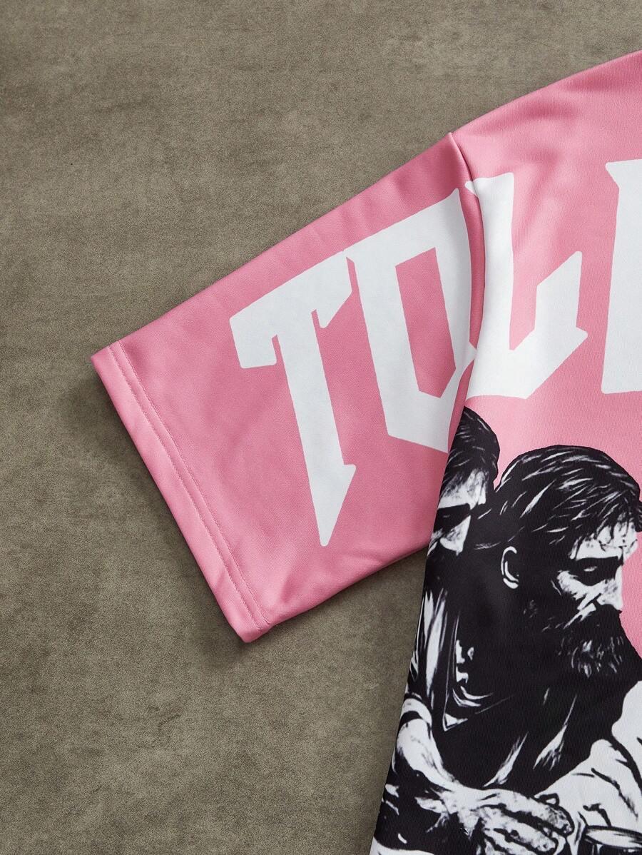 różowy t-shirt nadtuk