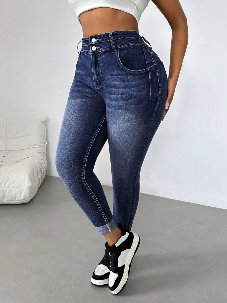 SPODNIE RURKI JEANS WYSOKI STAN 