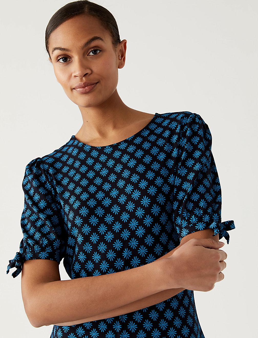 SUKIENKA KRÓTKI RĘKAW PRINT T42-4793-E4