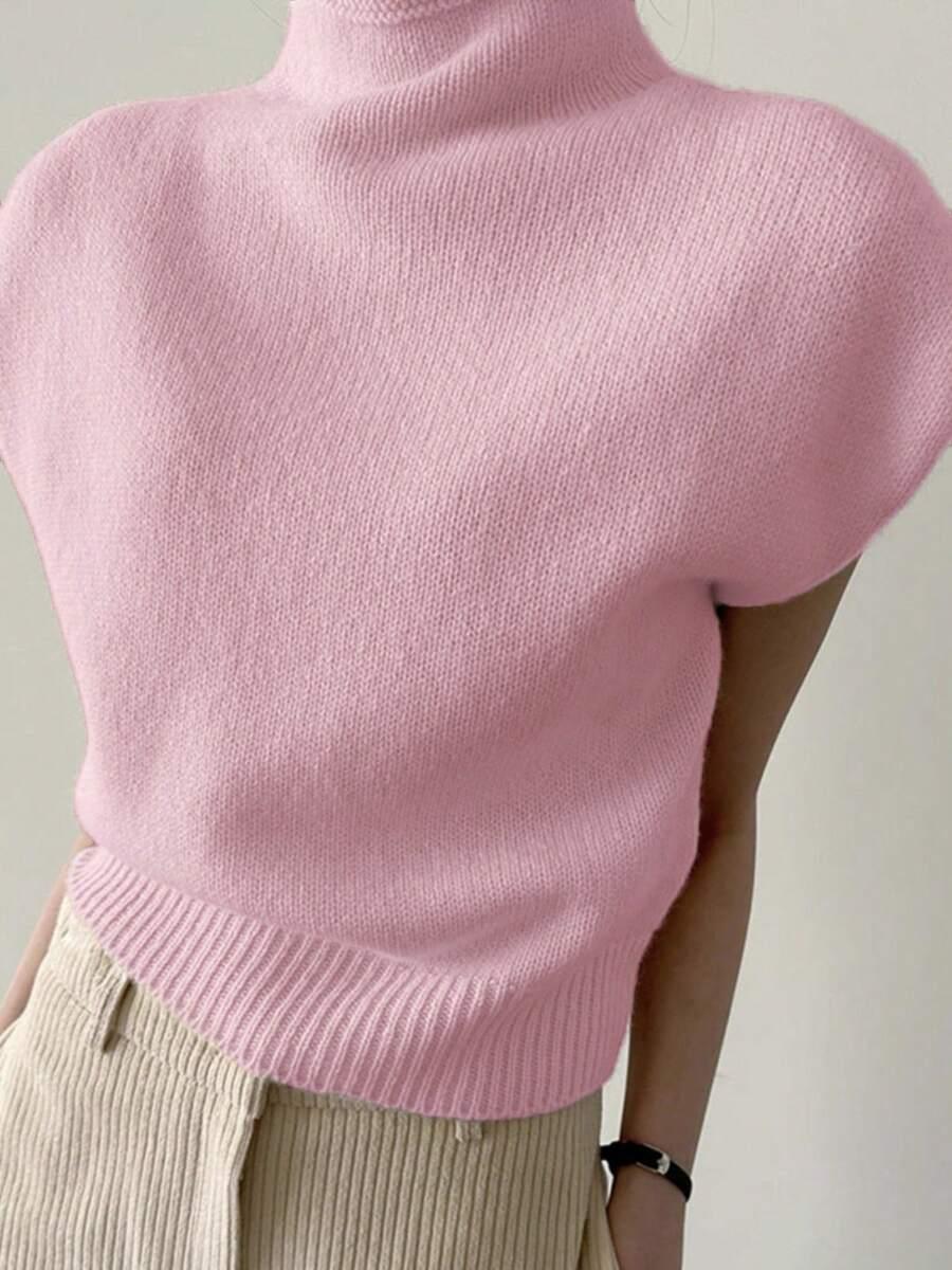 RÓŻOWY SWETER PÓŁGOLF 