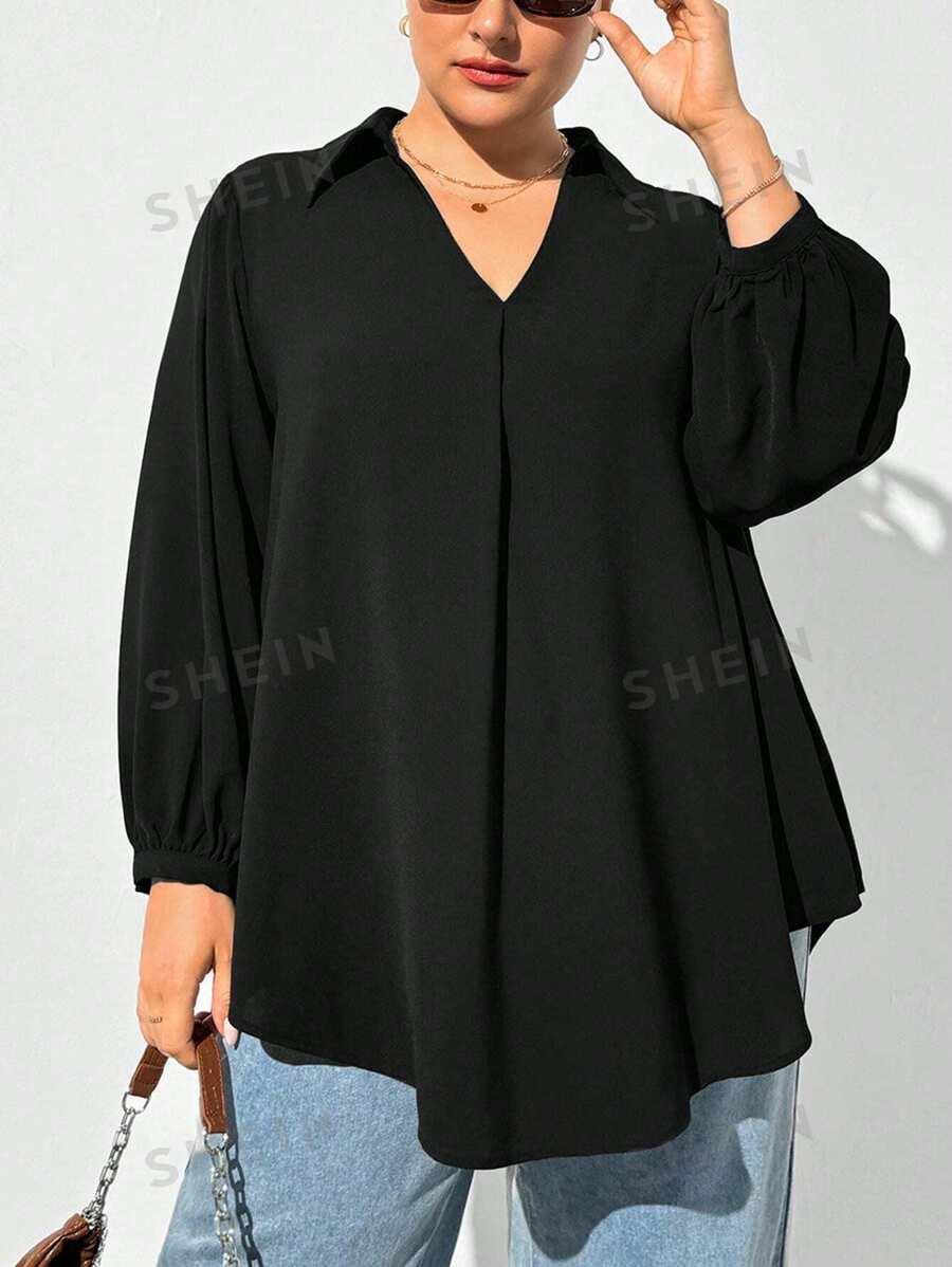 CZARNA BLUZKA V-NECK