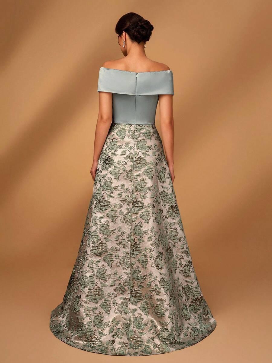  ELEGANCKA SATYNOWA SUKIENKA Z ODKRYTYMI RAMIONAMI