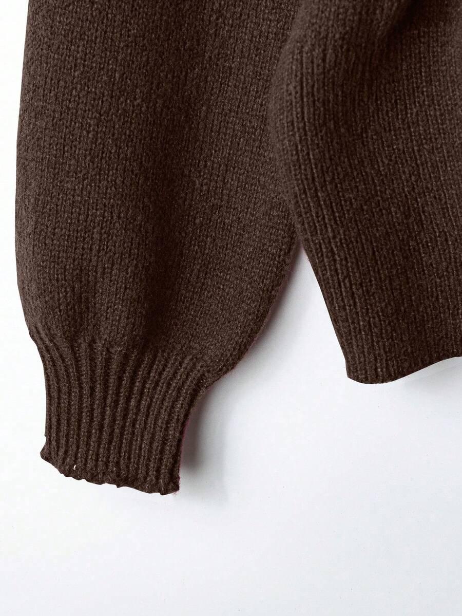 BRĄZOWY SWETER WIĄZANIE