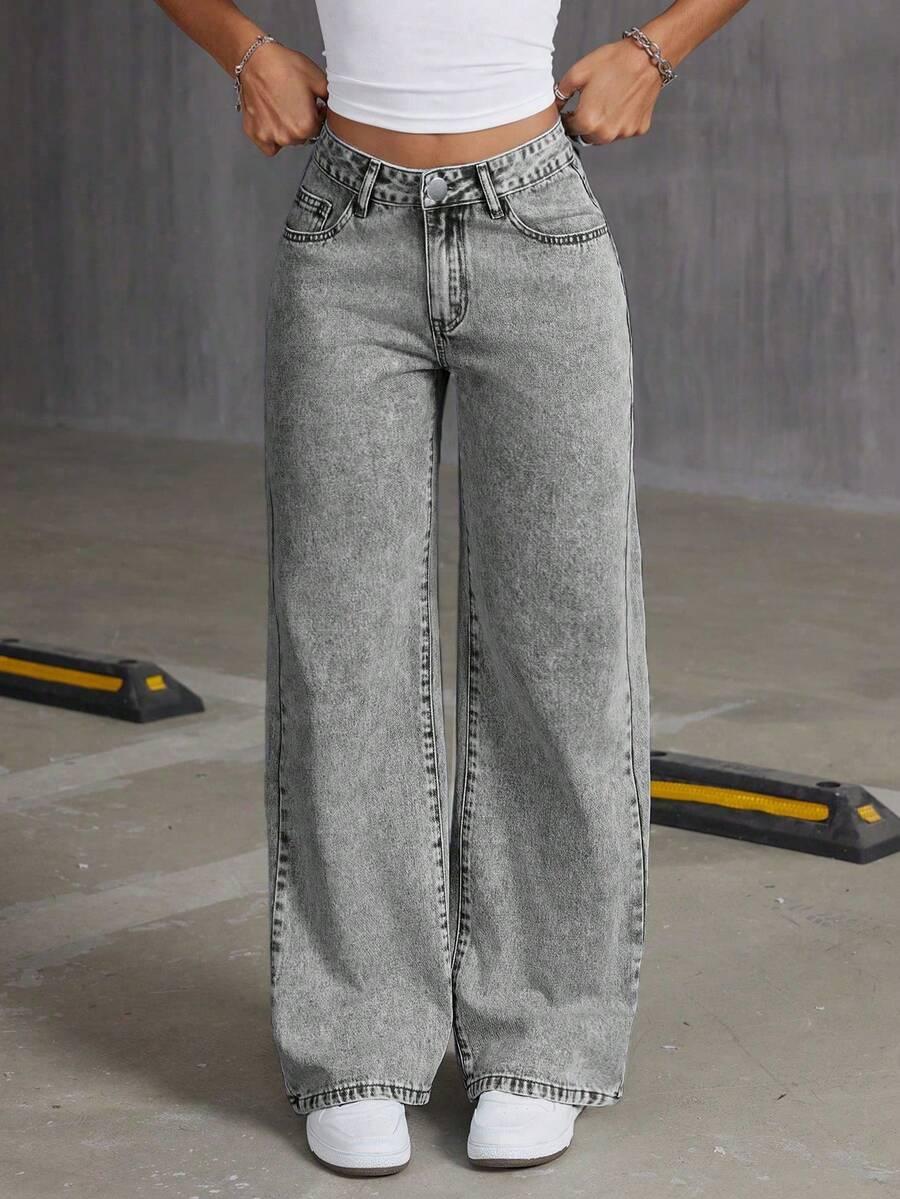 spodnie jeans haft