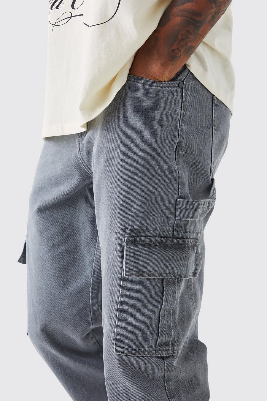 szare spodnie jeans kieszenie