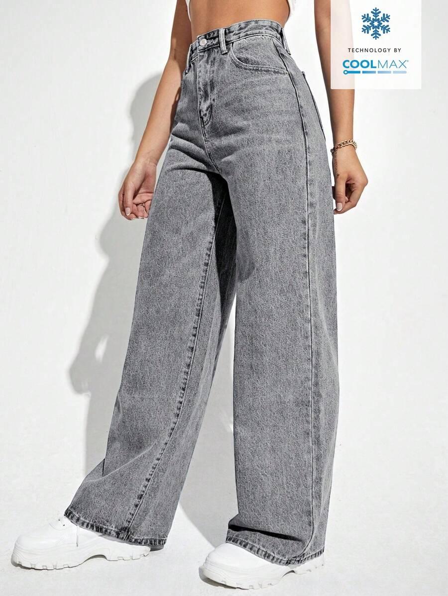 SZARE SPODNIE JEANS