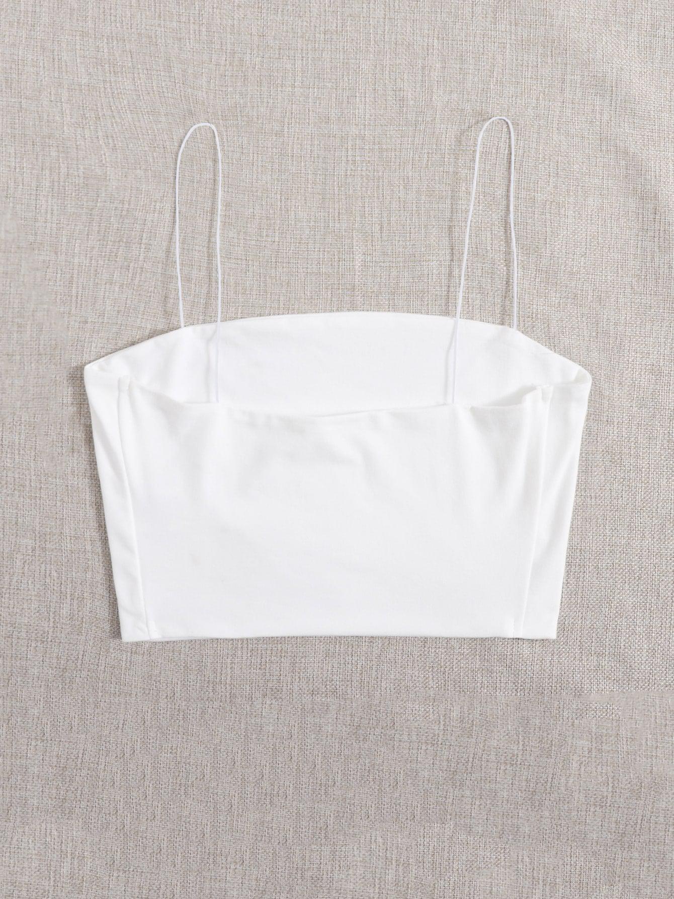 BIAŁY CROP TOP NA RAMIĄCZKACH