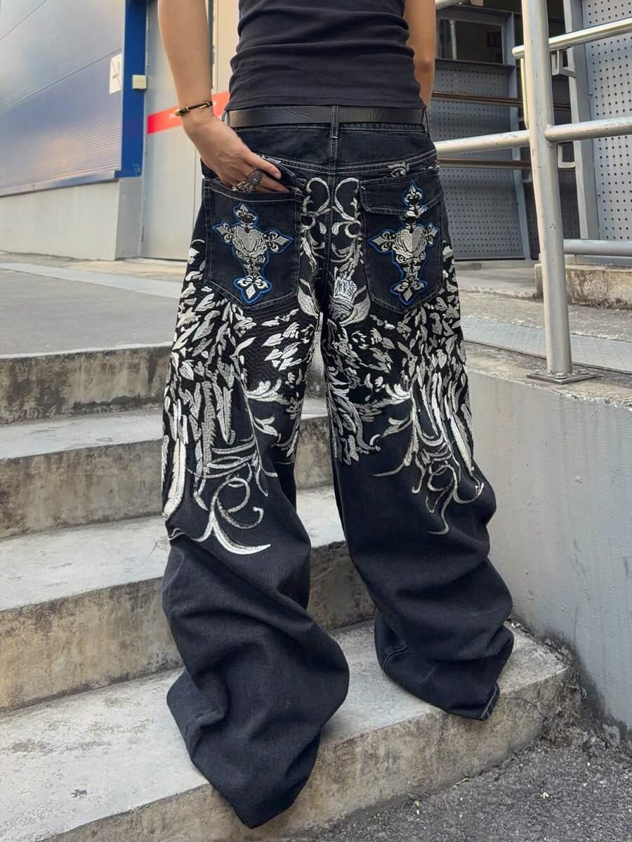 spodnie jeans zdobienie