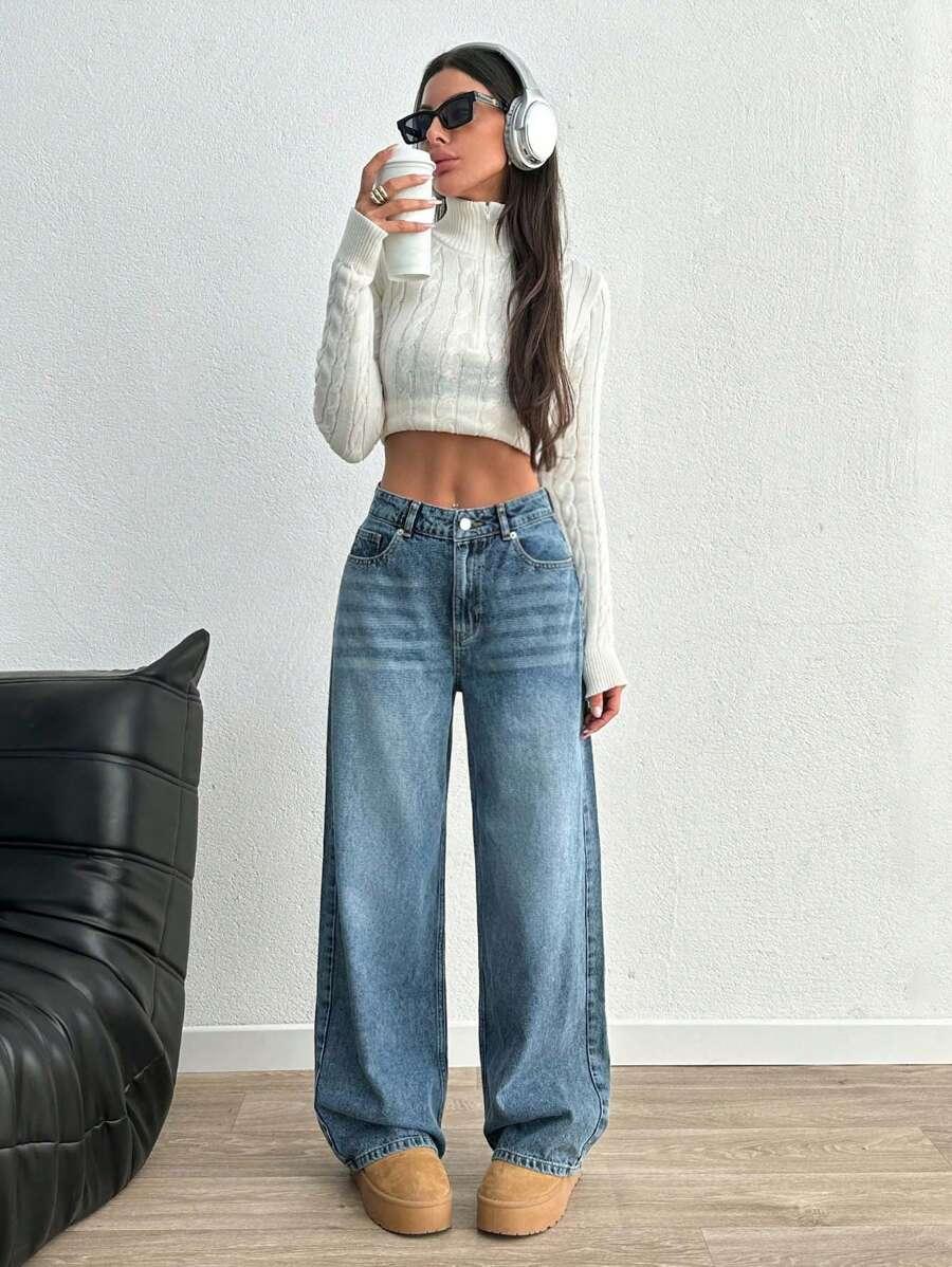 NIEBIESKIE SPODNIE JEANS