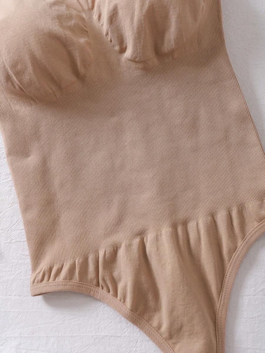 wyszczuplające bezszwowe białe body stringi ramiączka