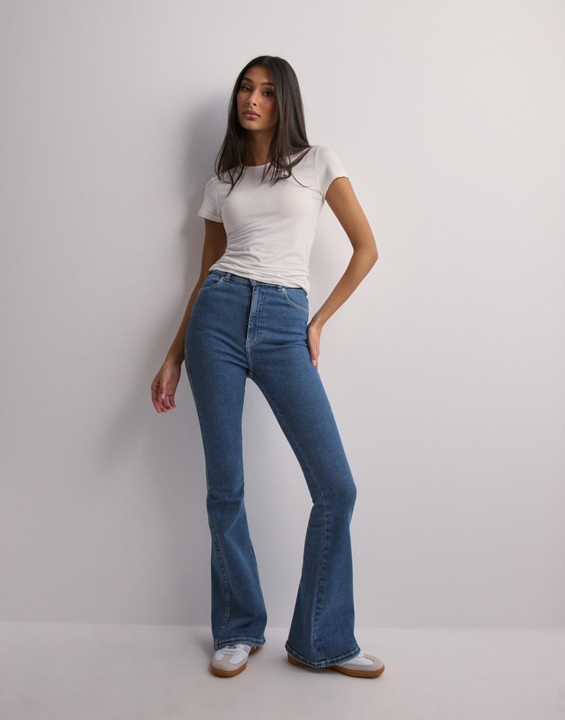 spodnie dzowny jeans wysoki stan moxy