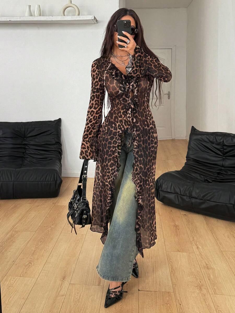 długa bluzka animal print
